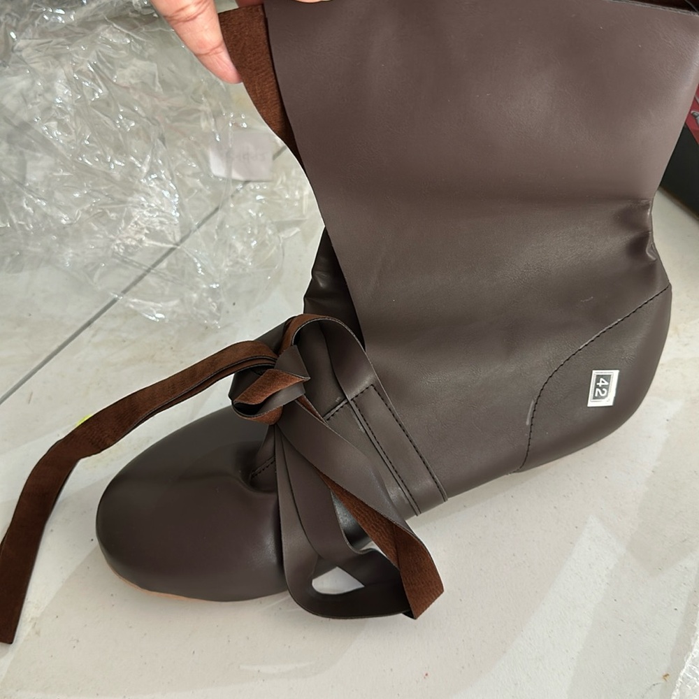 Men's Vintage Brown Buckle Leather Boots Short Flat Shoes